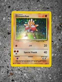 Pokemon TCG Cards Hitmonchan 7/102 Base Set Holo Rare LP-MP - Image 3