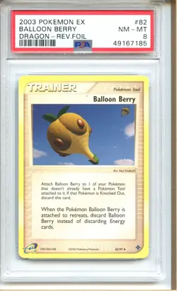 Pokemon PSA 8 MINT 2003 Balloon Berry Dragon English Reverse Holo Card 82/97 - Image 1
