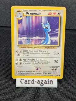 Pokemon TCG Base Set Dragonair Unlimited Rare Card 18/102 MP Condition - Image 1
