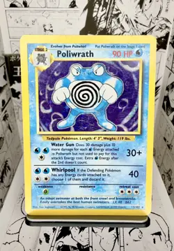 Vintage Pokemon Poliwrath Base Set 13/102 Holo Rare Unlimited TCG Card - Image 4