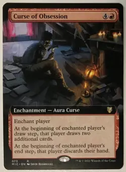 CURSE OF OBSESSION Innistrad Midnight Hunt MTG Magic Commander extended art - Image 1
