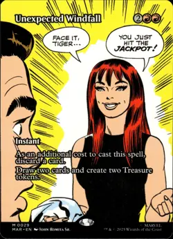 Unexpected Windfall - Mythic Borderless 0029 - Marvel's Spider-Man - MTG - Image 1