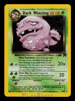Pokemon Card Dark Weezing 14/82 Team Rocket Vintage WOTC Holo Rare MP 2000 - Image 1