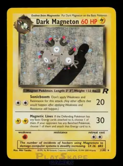 Pokemon Card Dark Magneton 11/82 Team Rocket Vintage WOTC Holo Rare MP 2000 - Image 1