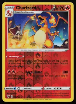 Charizard 025/185 Vivid Voltage VIV Rare Reverse Holo Pokemon LP - Image 1