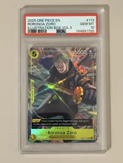 One Piece CCG Roronoa Zoro OP07-113 Illustration Box Vol.3 Foil ENG 2025 PSA 10 - Image 1