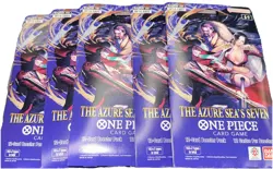 One Piece OP14 The Azure Sea's Seven Sleeved Booster Packs Lot of 5 New Sealed - Image 1