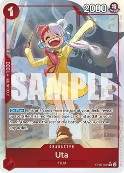 Uta (Parallel) OP09-002 English R Emperors in the New World One Piece Card Game - Image 1