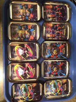 Lot of 5 Empty Pokemon TCG Mega Evolution Mini Tins + Collectible Card + Sticker - Image 3