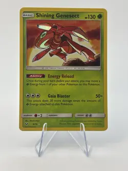 Pokemon TCG Shining Genesect Shining Legends Holo Card 9/73 LP - Image 1