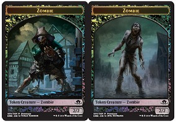 1x FOIL DOUBLE SIDED ZOMBIE TOKEN - Promo - MTG - Magic the Gathering - Image 1
