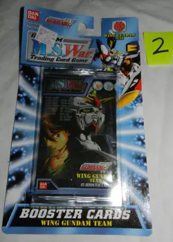 Lot #2 - New on card Ban Dai M.S. War Trading Card Game Wing Gundam Team Booster - Image 1