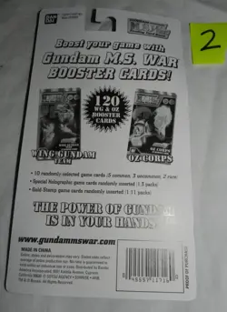Lot #2 - New on card Ban Dai M.S. War Trading Card Game Wing Gundam Team Booster - Image 2