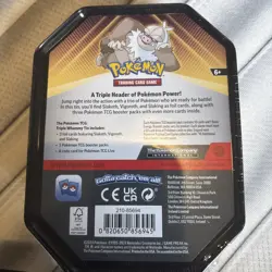 Pokemon Triple Header Sealed Tin.3 Booster Packs,3 Full Art Cards And 1 Code Ca - Image 2