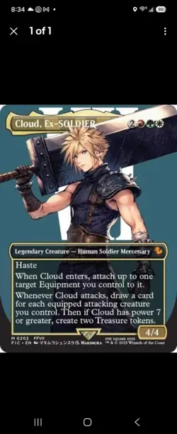 MTG Magic the Gathering Cloud, Ex-SOLDIER Borderless FIC! - Image 1