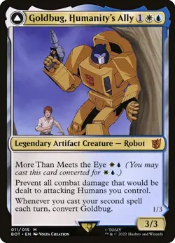 Goldbug, Humanity's Ally // Goldbug, Scrappy Scout Foil Transformers 11 NM MTG - Image 1