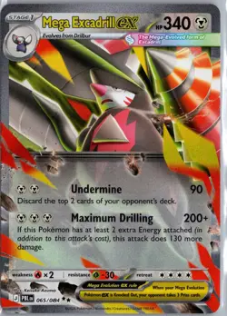 Mega Excadrill ex 065/084 Double Rare Pitch Black Pokemon Holo Near Mint - Image 1