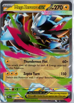 Mega Zeraora ex 027/084 Double Rare Pitch Black Pokemon Holo Near Mint - Image 1