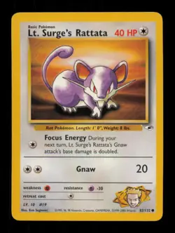 Lt. Surge's Rattata 82/132 Gym Heroes Pokemon Unlimited - Image 1