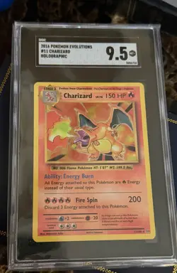 2016 POKEMON XY EVOLUTIONS CHARIZARD - HOLOGRAPHIC HOLO - #11 RARE SGC 9.5 MINT+ - Image 1