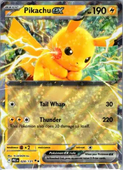 Pikachu ex 028/131 Double Rare Prismatic Evolutions Pokemon Holo Near Mint - Image 1