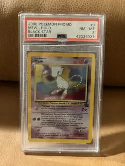 Pokemon TCG Mew 2000 Promo Holo Black Star Promo #9 PSA 8 Englisch Swirl - Image 1