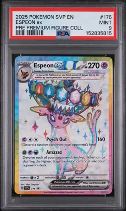 Espeon EX 175/131 Prismatic Evolutions Premium Figure Collection Pokemon PSA 9 - Image 1