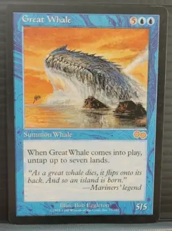 Mtg GREAT WHALE LP Urza's Saga Reserve List 77/350 -Argo- - Image 3