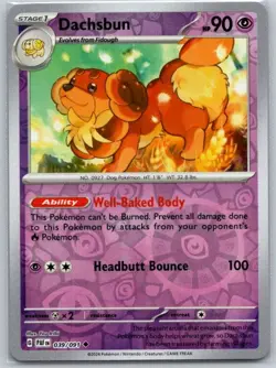 Dachsbun 039/091 Uncommon Paldean Fates Pokemon Reverse Holo Near Mint - Image 1