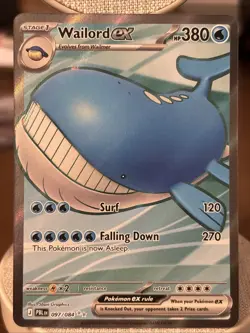 Pokemon TCG Wailord Ex Full Art, 097/084, Pitch Black New Set, NM Fast Shipping - Image 1