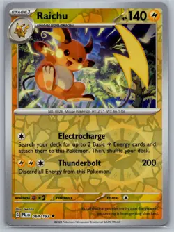 Pokemon Paldea Evolved - Raichu 064/193 Reverse Holo - Image 1
