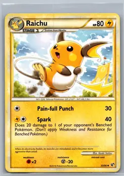 Pokemon Undaunted - Raichu 33/90 LP - Image 1