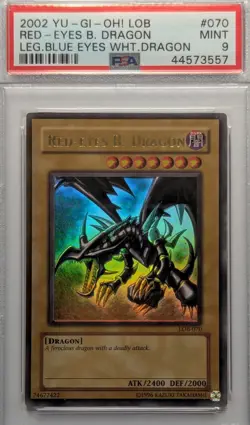 Yu-Gi-Oh Red-Eyes Black Dragon LOB-070 PSA 9 Mint Holo Unlimited - Image 3