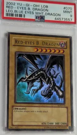 Yu-Gi-Oh Red-Eyes Black Dragon LOB-070 PSA 9 Mint Holo Unlimited - Image 4