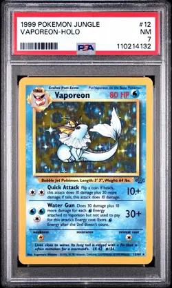 1999 POKEMON JUNGLE #12 VAPOREON-HOLO PSA 7 - Image 1