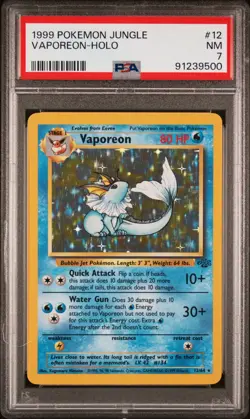 Vaporeon Holo Rare 12/64 PSA 7 NM 1999 Pokemon TCG Jungle Set - Image 1