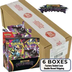 Pokemon Mega Evolution Pitch Black Booster 6 Box Case Factory Sealed Presale - Image 1