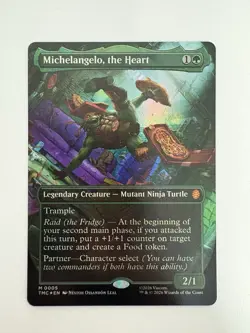 Michelangelo the Heart Foil Borderless MTG Magic the Gathering Card NM Mint TMC - Image 1
