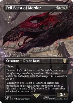 MTG [LTC-513 Foil NM] Fell Beast of Mordor (Borderless) - Image 1