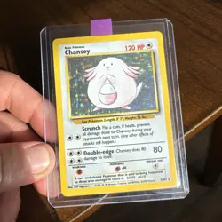 Pokemon TCG Chansey Base Set Holo Unlimited Rare Card 3/102 MP - Image 1