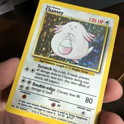Pokemon TCG Chansey Base Set Holo Unlimited Rare Card 3/102 MP - Image 3