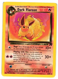 Pokemon TCG Dark Flareon 35/82 Unlimited Uncommon Team Rocket LP/MP - Image 1