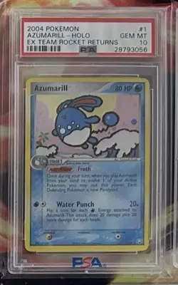 Pokemon Azumarill EX Team Rocket Returns Holo 1/109 PSA 10 Gem Mint (Pop 16) - Image 2