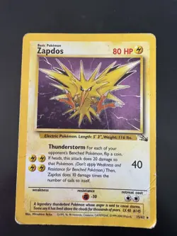 Pokemon TCG Zapdos Fossil 15/62 Holo 1999-2000 Wizards Base Set Copyright... - Image 1