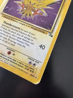 Pokemon TCG Zapdos Fossil 15/62 Holo 1999-2000 Wizards Base Set Copyright... - Image 2