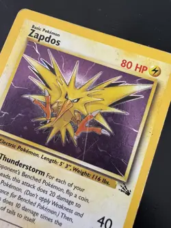 Pokemon TCG Zapdos Fossil 15/62 Holo 1999-2000 Wizards Base Set Copyright... - Image 3