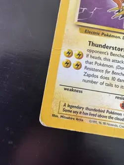 Pokemon TCG Zapdos Fossil 15/62 Holo 1999-2000 Wizards Base Set Copyright... - Image 5