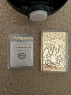 1999 Pokemon Burger King Charizard 23K Gold Plated Trading Card #06 w/ Box & COA - Image 2