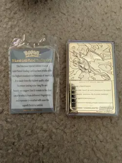 1999 Pokemon Burger King Charizard 23K Gold Plated Trading Card #06 w/ Box & COA - Image 3