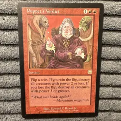 Puppet's Verdict #208 MTG Mercadian Masques (1999) Rare Red Instant Authentic - Image 1